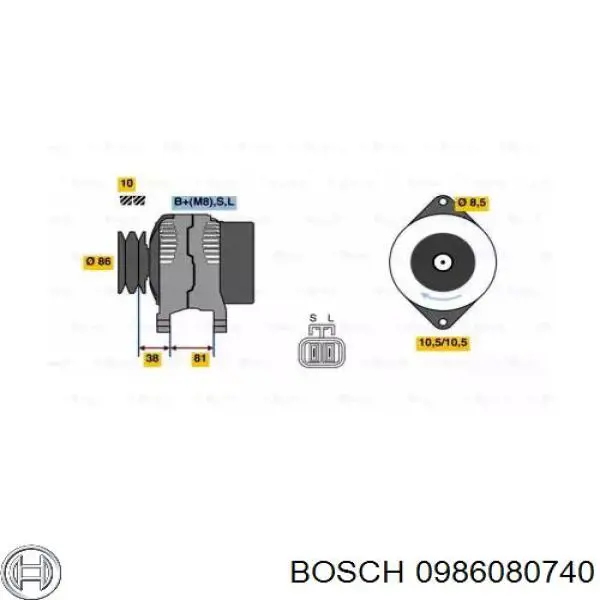 Генератор 0986080740 Bosch