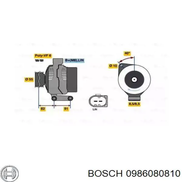 0 986 080 810 Bosch генератор