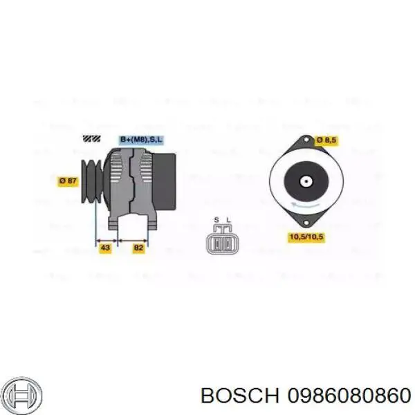 Генератор 0986080860 Bosch