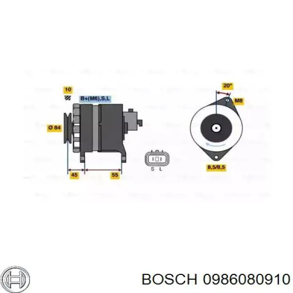 Генератор 0986080910 Bosch