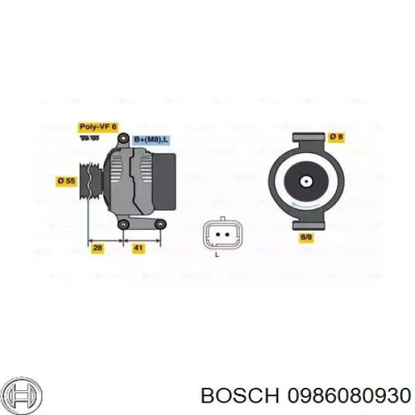 Генератор 0986080930 Bosch