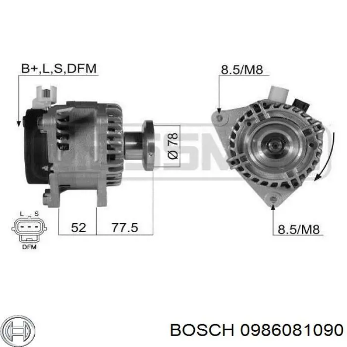Автомобильный генератор Bosch 0986081090 цена, от 62.01 USD