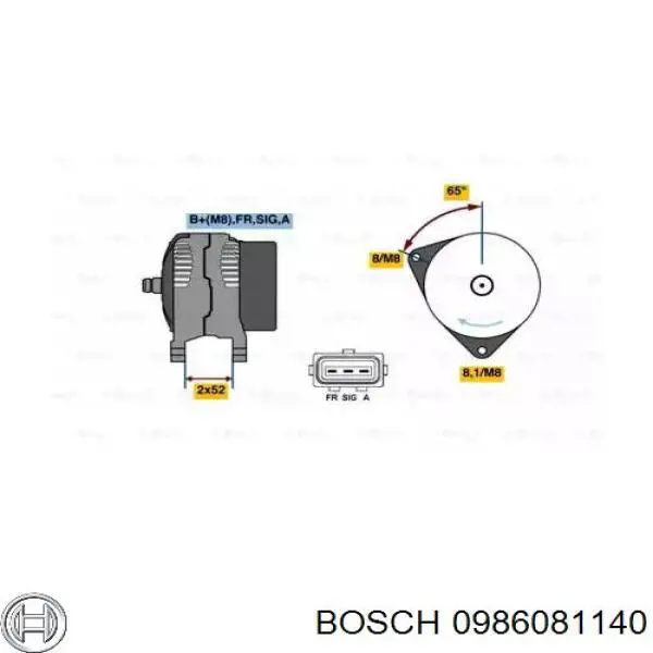 Генератор 0986081140 Bosch