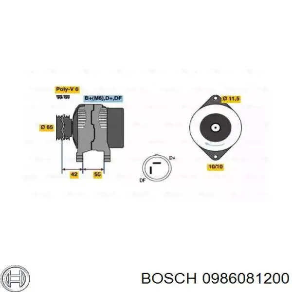 Генератор 0986081200 Bosch