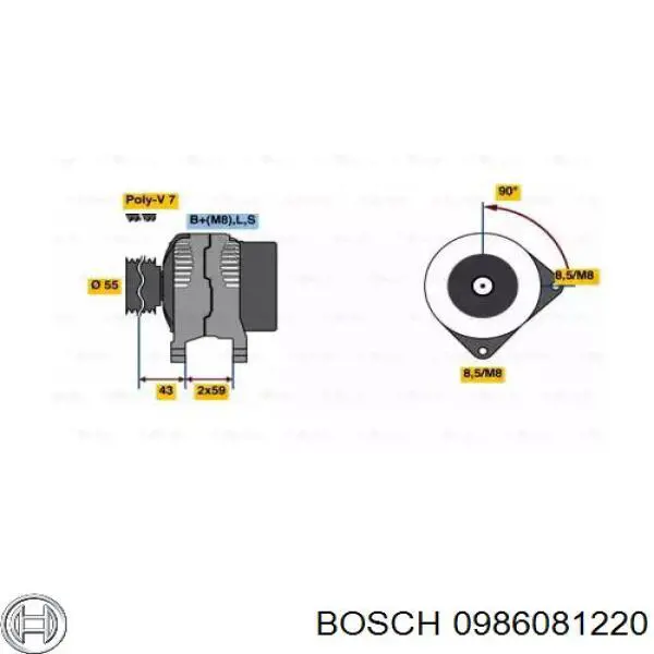 Генератор 0986081220 Bosch