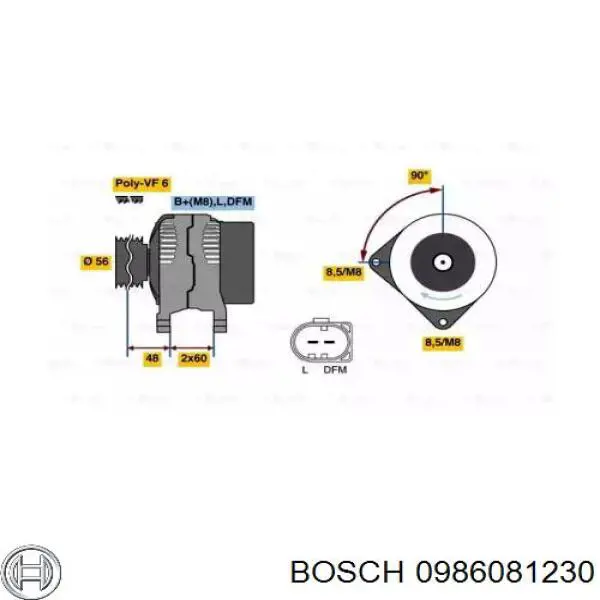 Генератор 0986081230 Bosch