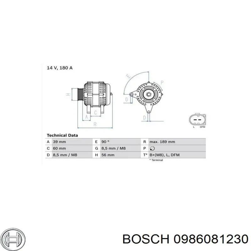 0986081230 Bosch Генератор автомобильный