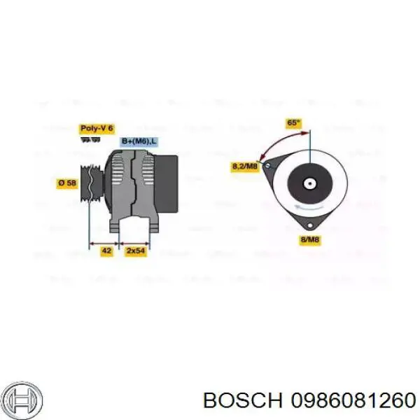 Генератор 0986081260 Bosch