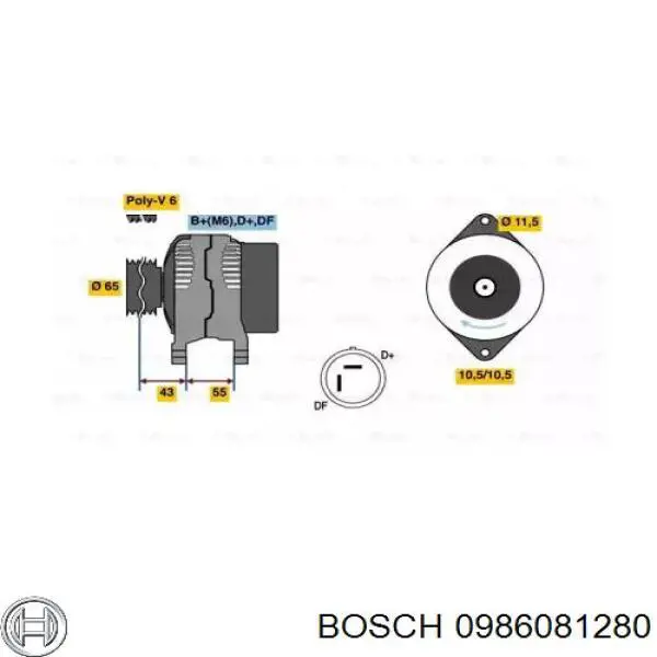 Генератор 0986081280 Bosch