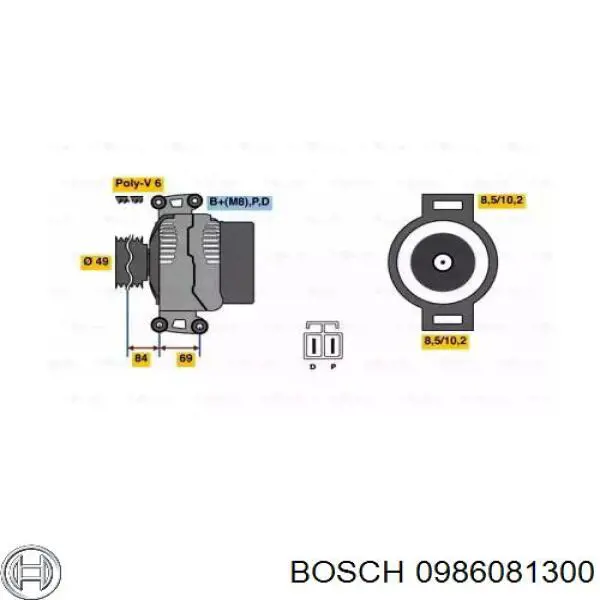 Генератор 0986081300 Bosch