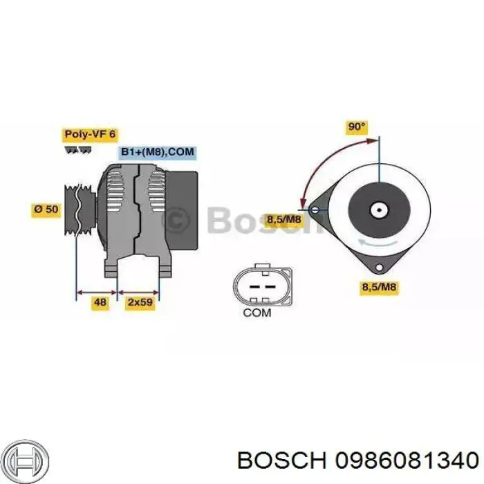 Alternador 0986081340 Bosch