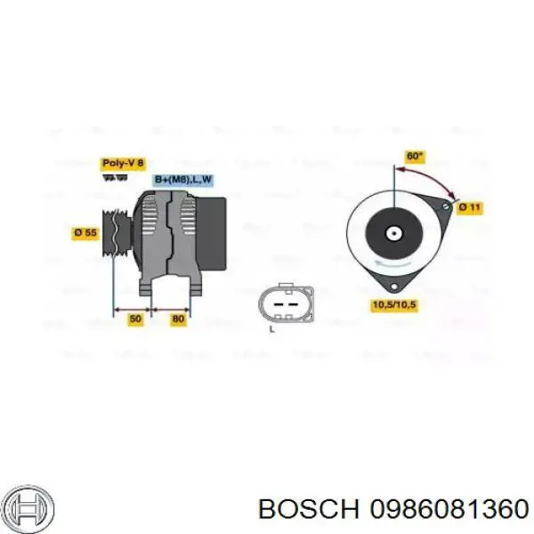 Генератор 0986081360 Bosch