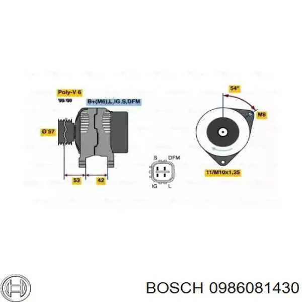 Генератор 0986081430 Bosch