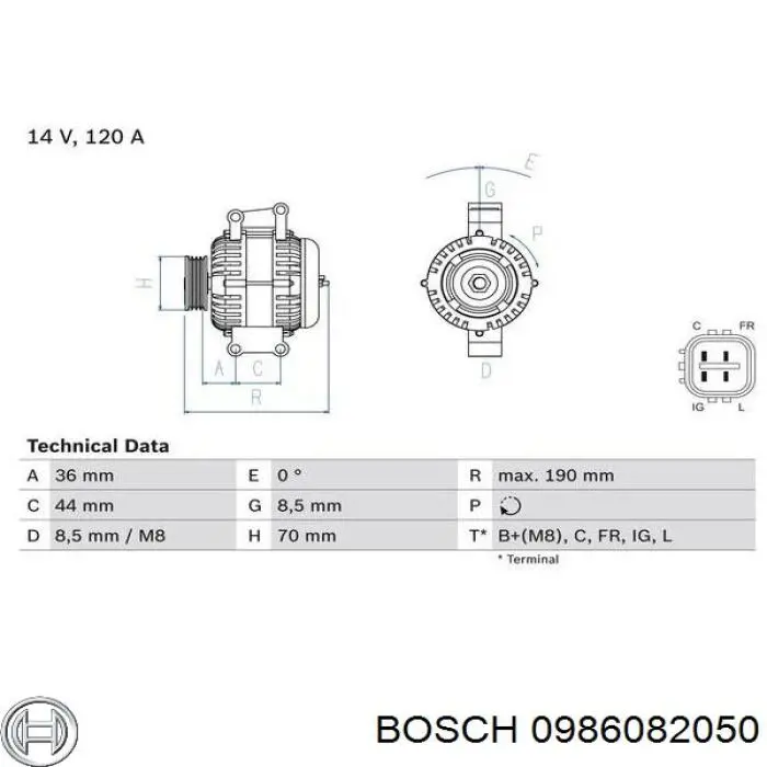 0986082050 Bosch Генератор автомобильный