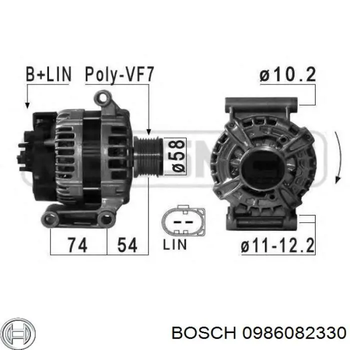 Автомобильный генератор Bosch 0986082330 цена, от 253.16 USD