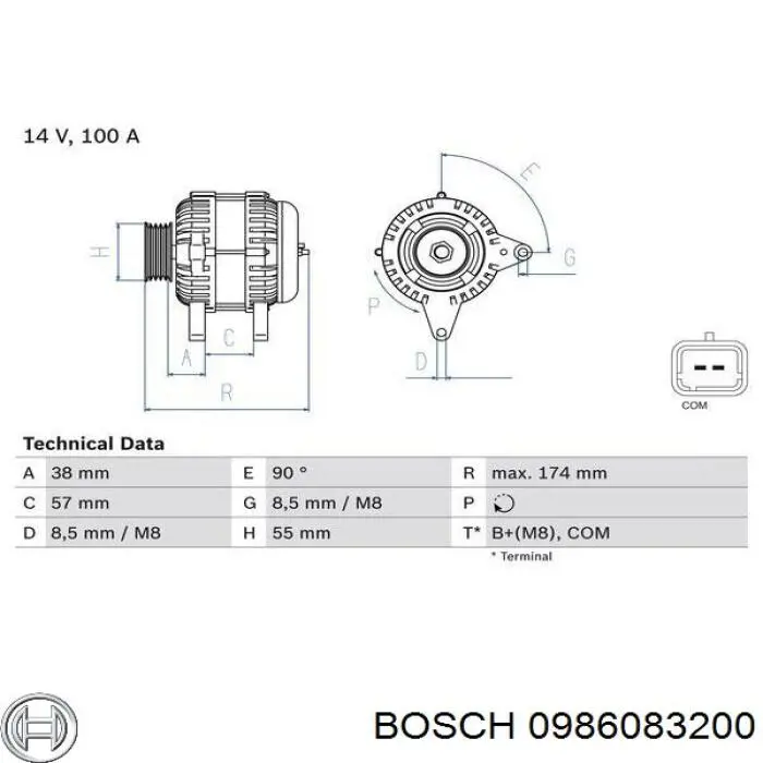 Генератор 0986083200 Bosch