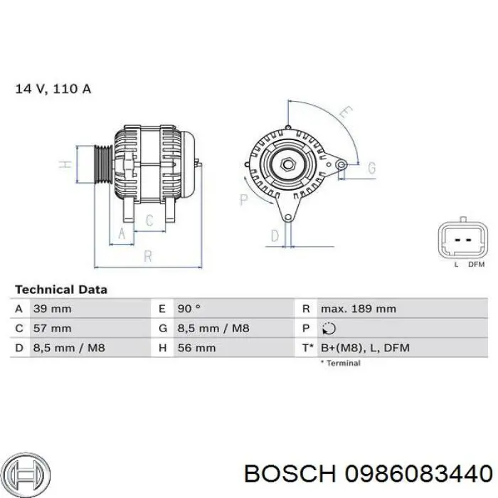 Купить 0986083440 Bosch Генератор