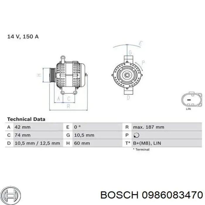 Генератор 0986083470 Bosch