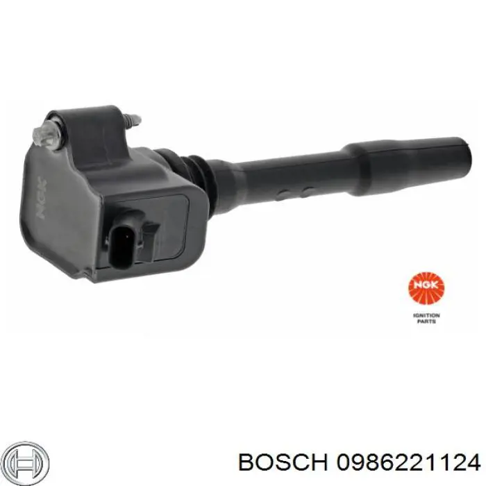 0 986 221 124 Bosch bobina de ignição