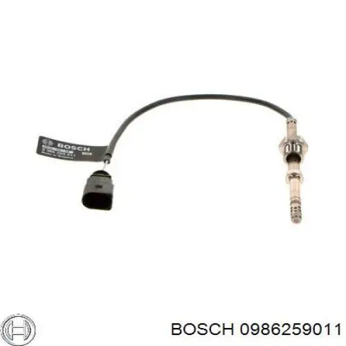 0986259011 Bosch sensor de temperatura dos gases de escape (ge, antes de filtro de partículas diesel)