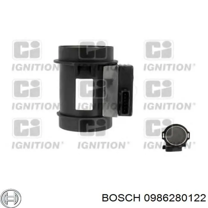 Датчик массового расхода воздуха Bosch 0986280122 цена, от 33.68 USD