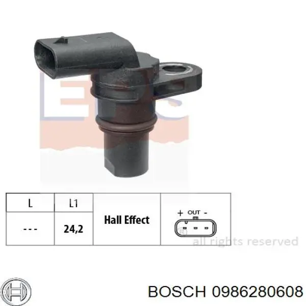 0986280608 Bosch sensor de posição (de revoluções de cambota)