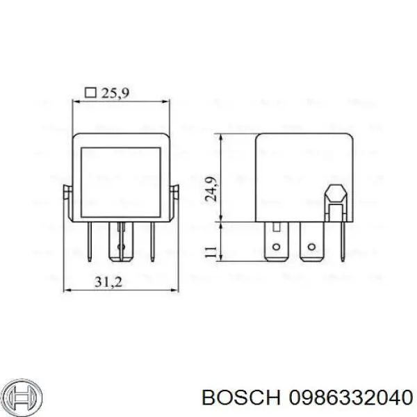 Купить 0986332040 Bosch Реле многофункциональное
