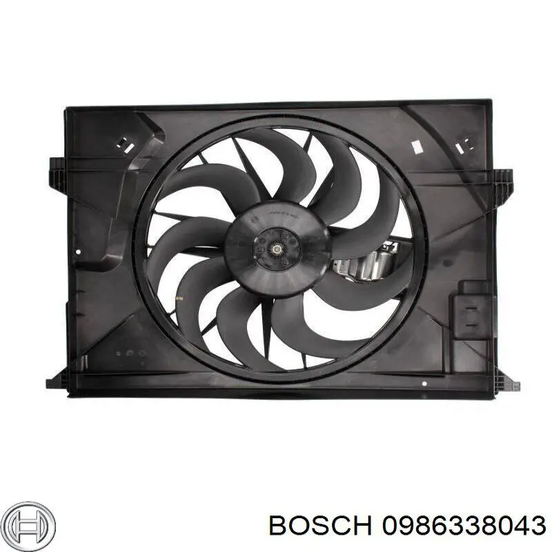 Difusor de radiador, ventilador de refrigeración, condensador del aire acondicionado, completo con motor y rodete 0986338043 Bosch