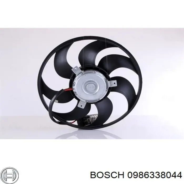 Диффузор радиатора охлаждения, в сборе с мотором и крыльчаткой Bosch 0986338044