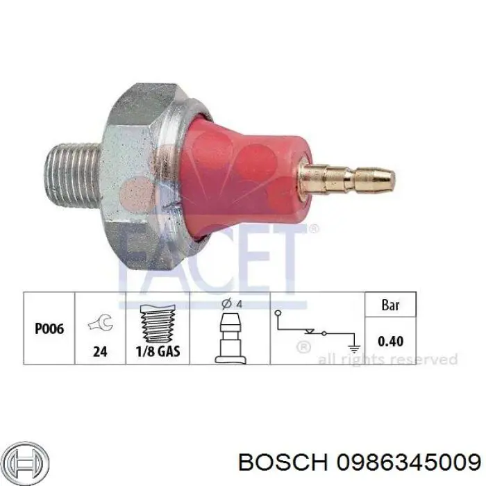 Купить 0986345009 Bosch Датчик давления масла