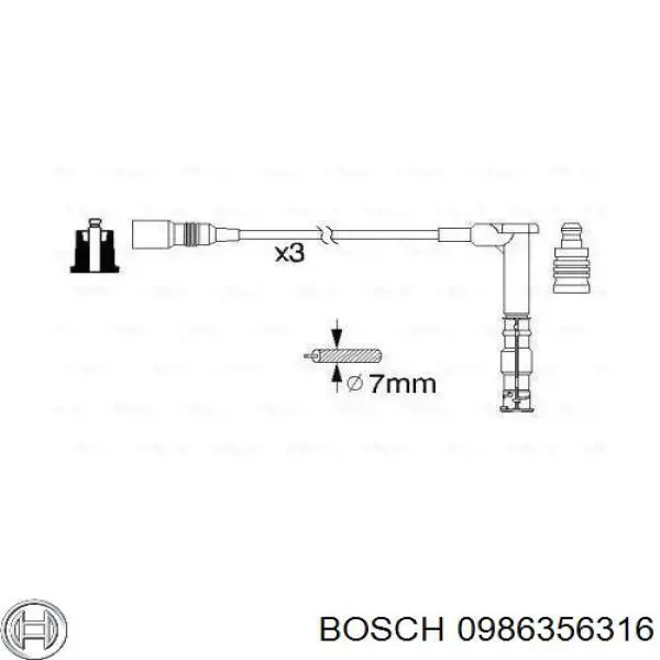 0986356316 Bosch высоковольтные провода