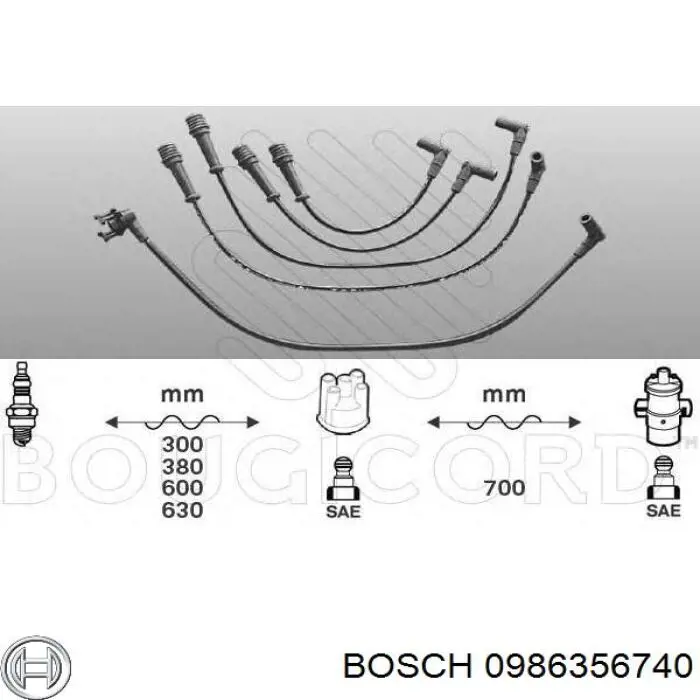 Провода зажигания Bosch 0986356740 цена, от 18.17 USD