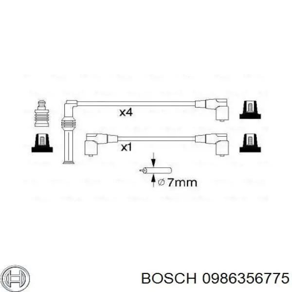 Высоковольтные провода 0986356775 Bosch