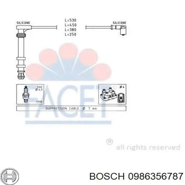 0986356787 Bosch Провода высоковольтные