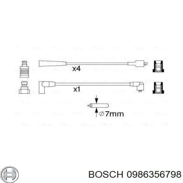 0986356798 Bosch Провода высоковольтные