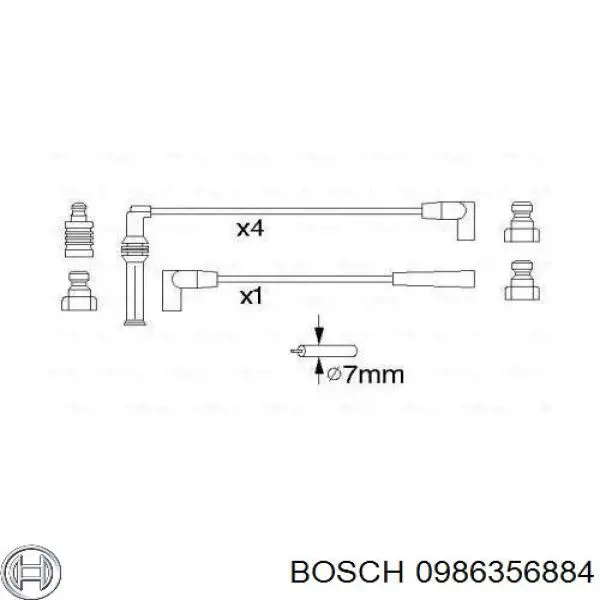 0986356884 Bosch высоковольтные провода