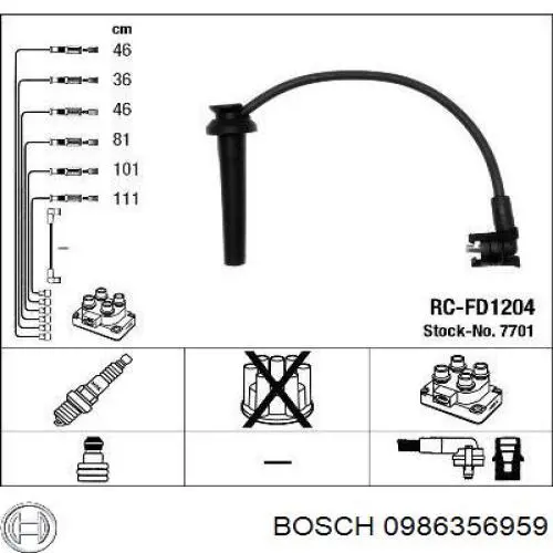 0986356959 Bosch Провода высоковольтные