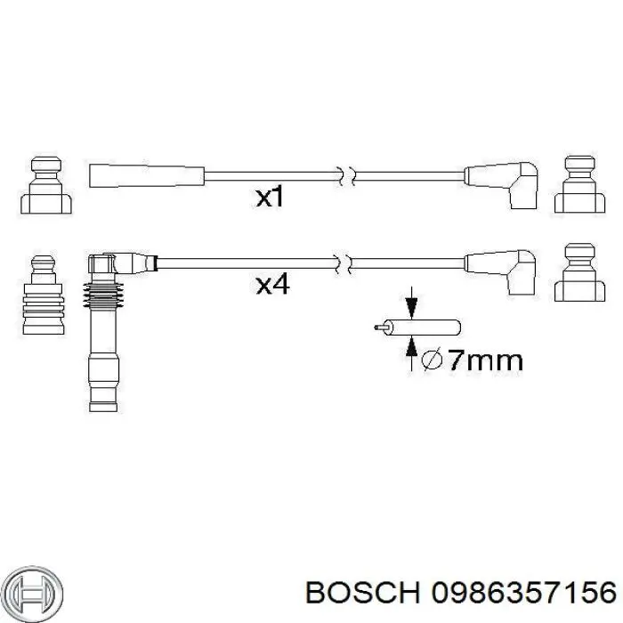 0986357156 Bosch высоковольтные провода