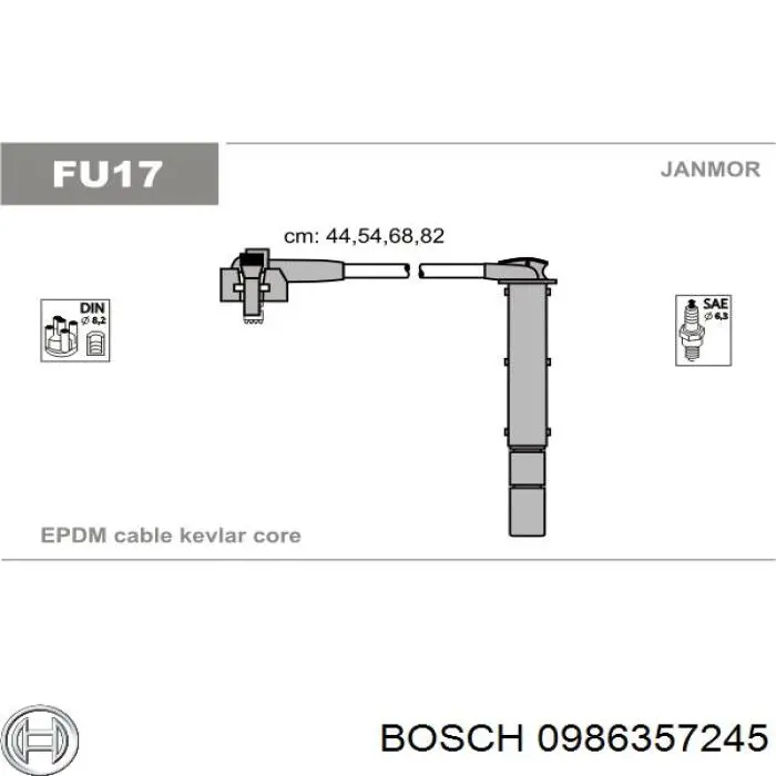 Купить 0986357245 Bosch Провода высокого напряжения