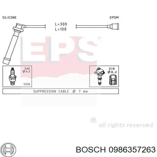0986357263 Bosch Провода высоковольтные