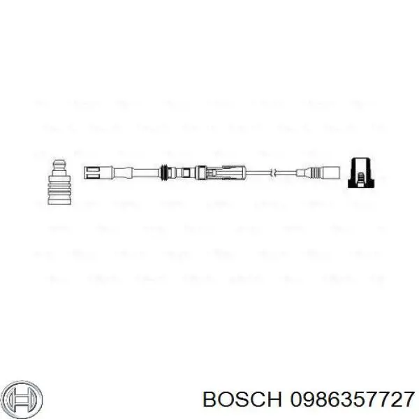0986357727 Bosch провод высоковольтный, цилиндр №2