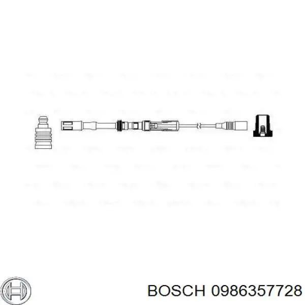 0986357728 Bosch провод высоковольтный, цилиндр №1