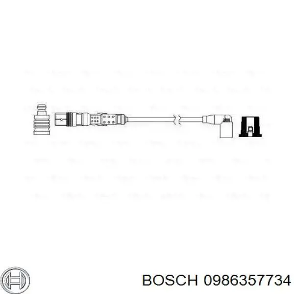 Провод высоковольтный, цилиндр №3 Bosch 0986357734