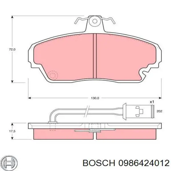 Передние тормозные колодки 0986424012 Bosch