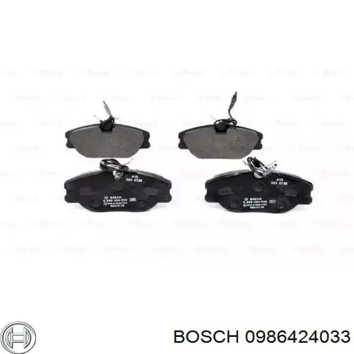 0986424033 Bosch колодки тормозные передние дисковые