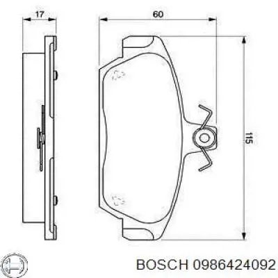 Передние тормозные колодки 0986424092 Bosch