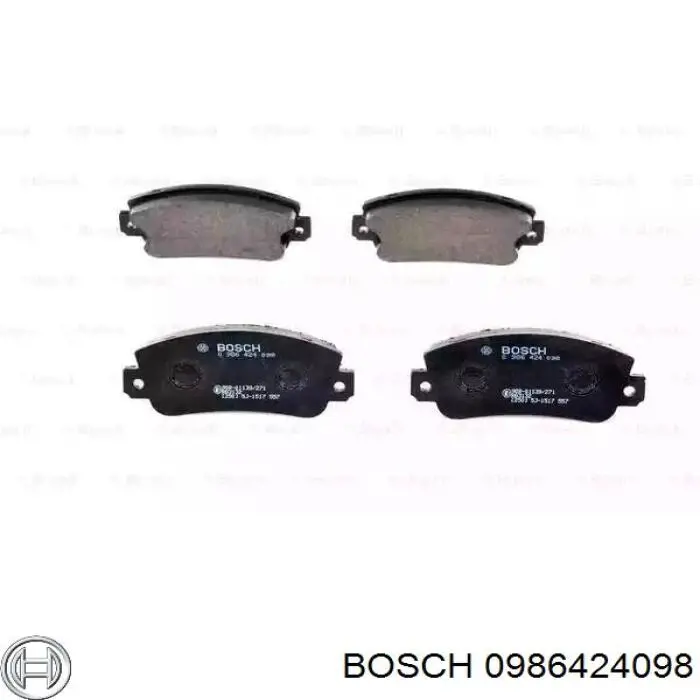 0 986 424 098 Bosch колодки тормозные передние дисковые