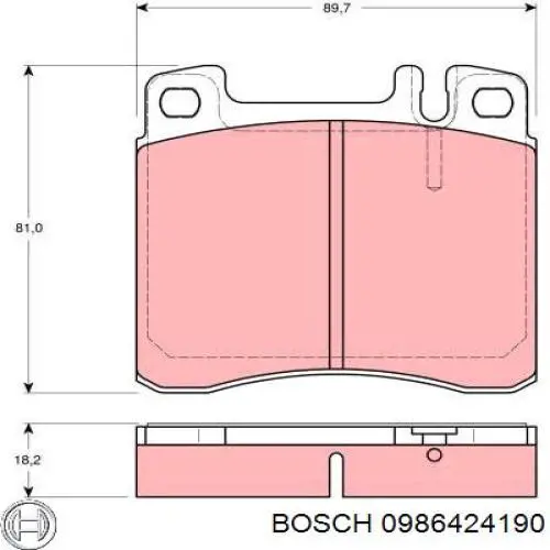 0986424190 Bosch колодки тормозные передние дисковые
