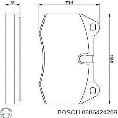 Передние тормозные колодки 0986424209 Bosch