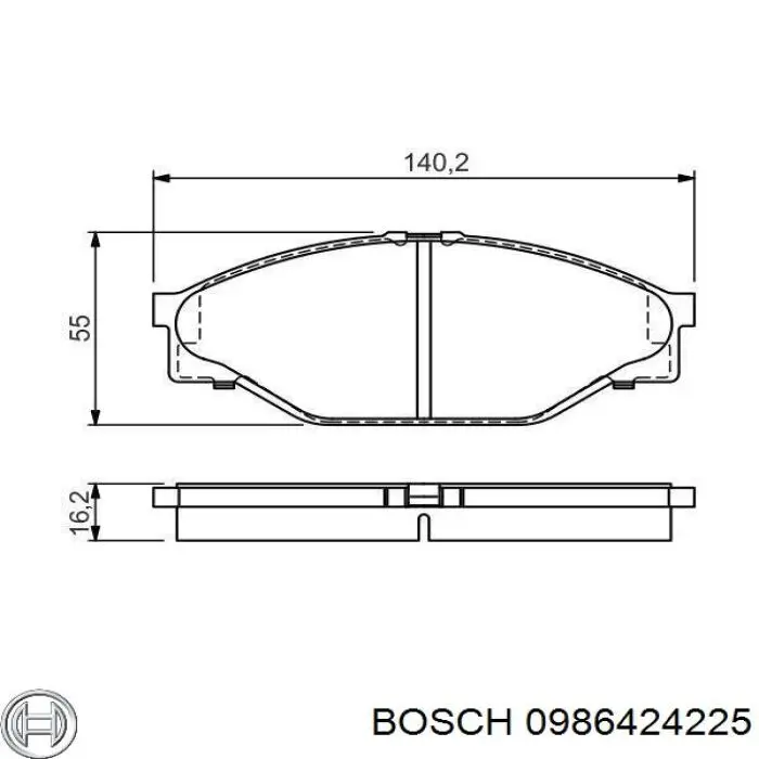 Передние тормозные колодки 0986424225 Bosch